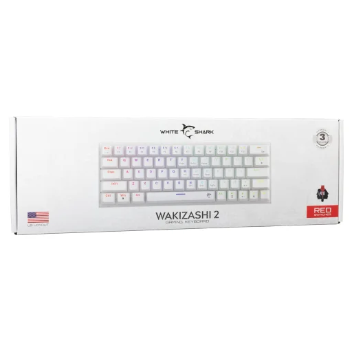 White Shark GK-002211V2 Wakizashi 2 White US Red Switches herná klávesnica - 8