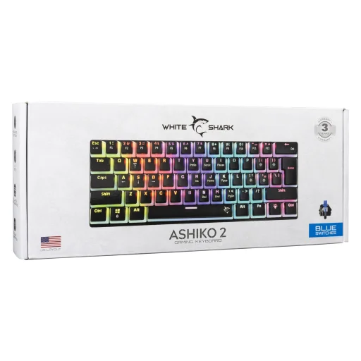 White Shark ASHIKO-2 BLACK/BLUE GK-2202 mechanická klávesnica - 7