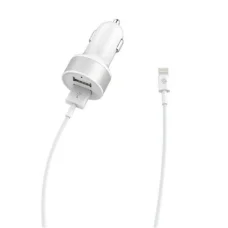 Devia Smart Series duálna USB autonabíjačka s Lightning káblom (MFi) (2,4A, 2 USB) biela