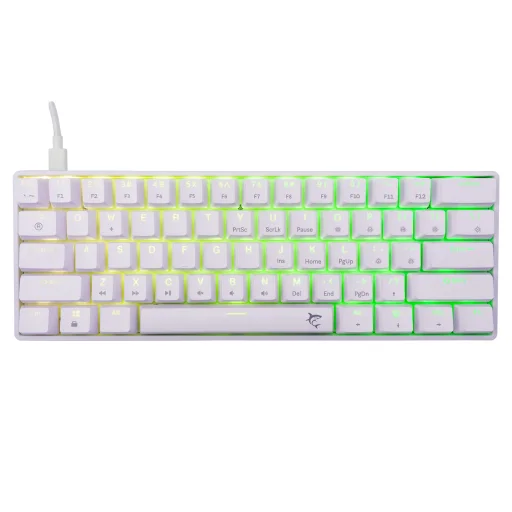 White Shark GK-004231 Shinobi 2 mechanická herná klávesnica, s hnedými spínačmi, biela, US rozloženie - 1