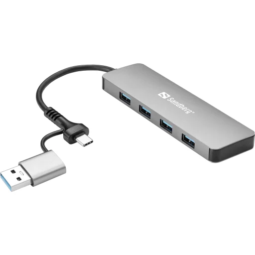 Sandberg 136-63 USB-C/A - 4x USB 3.0 hub - 1