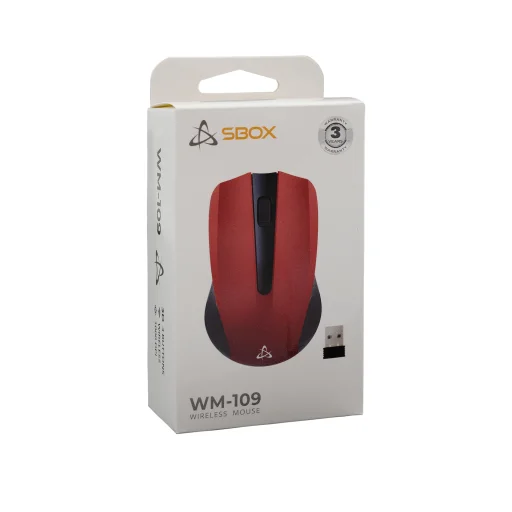 Sbox WM-109 červená bezdrôtová optická myš - 6