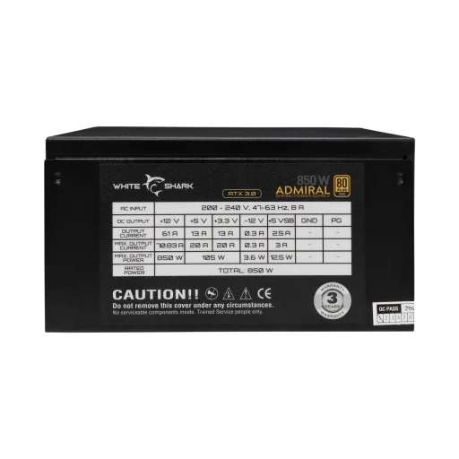 White Shark GPSU-850W Admiral 850W 80+ GOLD plne modulárny ATX napájací zdroj - 4