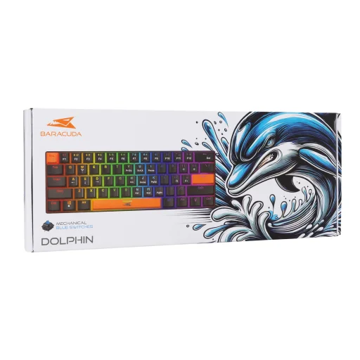 Baracuda BGK-03121 Dolphin čierna mechanická klávesnica s modrými spínačmi - 8