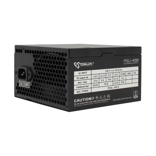 Sbox PCC-12 MicroATX + PSU-400 počítačová skriňa - 7