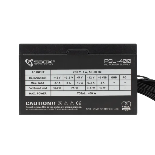 Sbox PCC-12 MicroATX + PSU-400 počítačová skriňa - 8