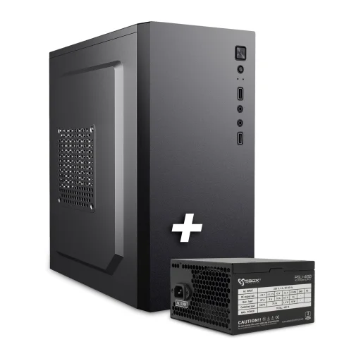 Sbox PCC-12 MicroATX + PSU-400 počítačová skriňa - 1