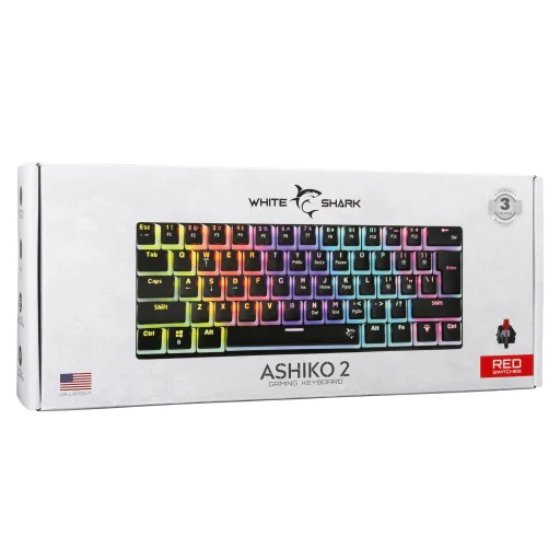 White Shark GK-2202 Ashiko 2 Black/Red US mechanická klávesnica - 7