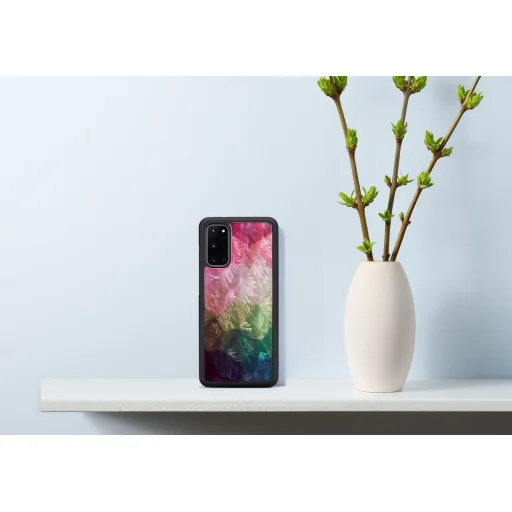iKins Samsung Galaxy S20 puzdro s motívom vodného kvetu, čierne - 5
