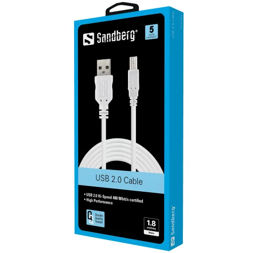 Sandberg 502-78 USB 2.0 kábel A–B 1,8 m - 3