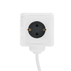 Tellur Power Cube Extended rozbočovač so 4 zásuvkami + 2 USB portmi, 1,5 m káblom, biely
