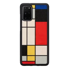 MAN&WOOD puzdro s dreveným vzorom pre Samsung Galaxy S20 Plus, Mondrian Wood Black