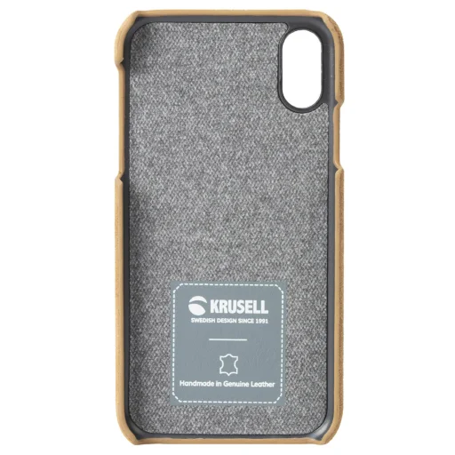 Krusell Broby kožené puzdro pre Apple iPhone XS Max, koňakovo hnedé - 3