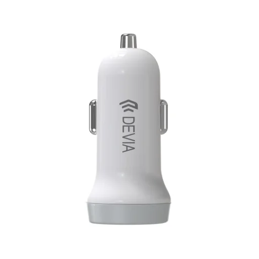 Devia Smart Series sada autonabíjačky s Lightning konektorom, 5V/3.1A, 2 USB, biela - 2