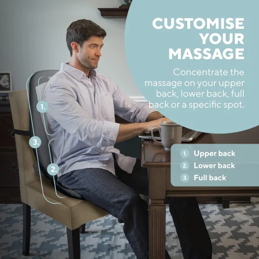 HoMedics SBM-180H-EU shiatsu masážna podložka na chrbát a ramená s vyhrievaním - 5