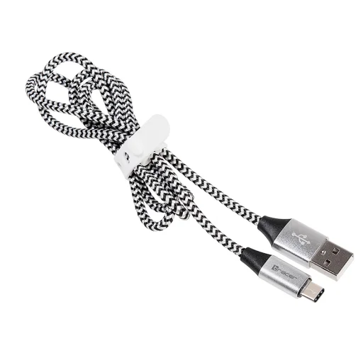 Tracer 46265 USB 2.0 Type-C - USB-A 1 m fekete-ezüst kábel - 2