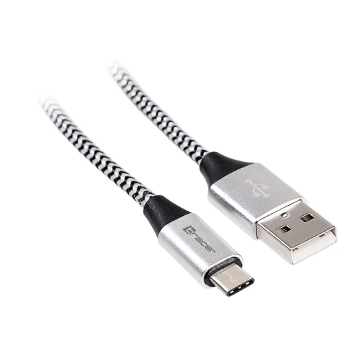 Tracer 46265 USB 2.0 Type-C - USB-A 1 m fekete-ezüst kábel - 1