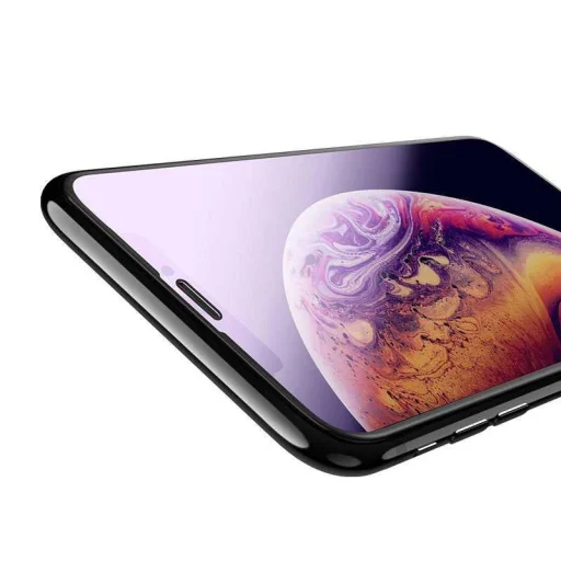 Devia Van Anti-blue Ray teljes képernyős edzett üvegfólia iPhone XR (6,1") fekete (10 db) - 4