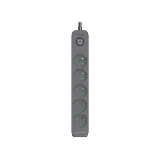 Tracer 47024 Zebra Mobile Ready 1,5 m prepäťová ochrana (5 zásuviek + 2 USB 2,1 A) - 1
