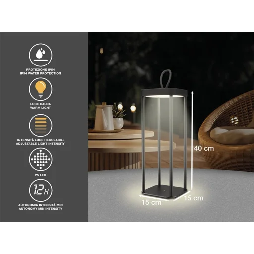 Beper P207ILI100 nabíjateľný lampáš čierny - 3