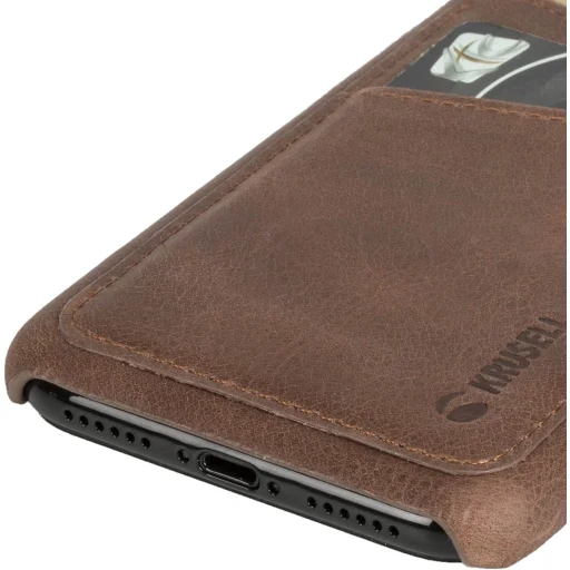Krusell Sunne 2 kártyatartós bőr tok Apple iPhone X készülékhez, vintage konyakbarna (61104) - 4