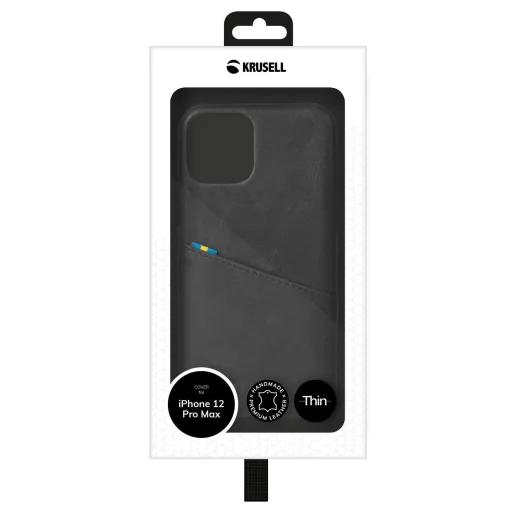 Krusell Sunne CardCover Apple iPhone 12 Pro Max kožené puzdro vintage čierna (62177) - 6