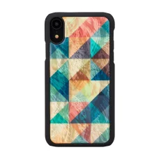 iKins mozaikové čierne flipové puzdro na iPhone XR
