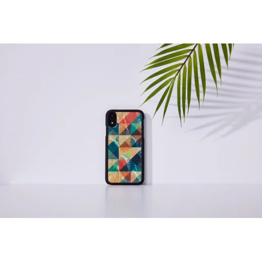 iKins mozaikové čierne flipové puzdro na iPhone XR - 9