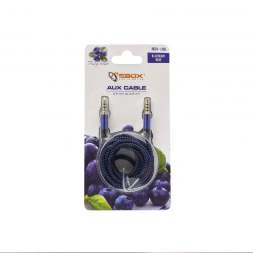 Sbox 3535-1.5BL 3,5 mm – 3,5 mm AUX audio kábel 1,5 m modrý - 2