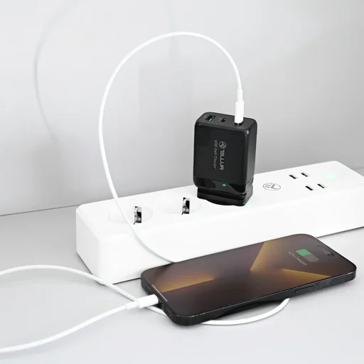 Tellur GaN 65W 3-portová sieťová nabíjačka, 2x USB-C + USB-A, EU/UK/US, čierna - 9