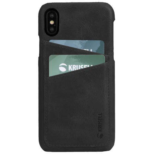 Krusell Sunne 2 Card Cover Apple iPhone XS Max vintage čierne puzdro - 2