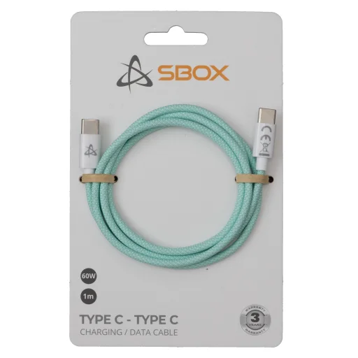 Sbox Type-C – Type-C M/M 1 m zelený kábel - 1