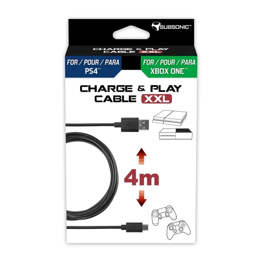 Subsonic Charge and Play Cable XXL nabíjací a herný kábel pre ovládače - 2