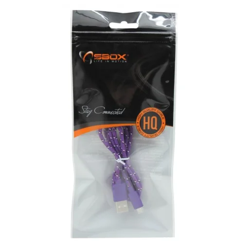 Sbox USB – Micro USB kábel 1 m USB-1031U fialový - 4