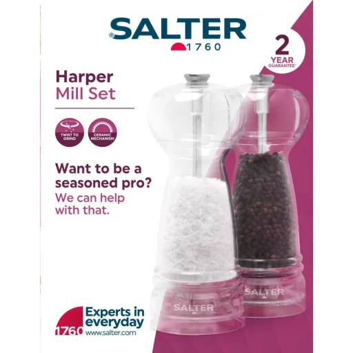Salter BW12949EU7 Harper priehľadná sada mlynčekov na soľ a korenie - 3