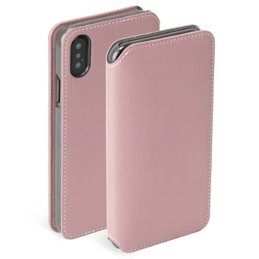 Krusell Pixbo 4 Card SlimWallet Apple iPhone XS Max ružové vyklápacie puzdro - 1