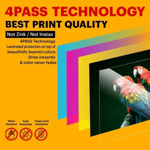 Kodak PD460 Bluetooth dokovacia stanica pre tlačiareň žltá, s 10 listami fotopapiera - 4