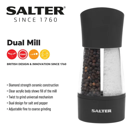 Salter 7612 BKXRAUP kettős mechanikus só- és borsőrlő - 6