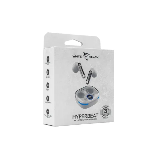 White Shark GEB-TWS37 HyperBeat White Bluetooth fülhallgató - 4