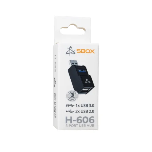Sbox H-606 3-portový USB-A hub (1x 3.0, 2x 2.0) - 2