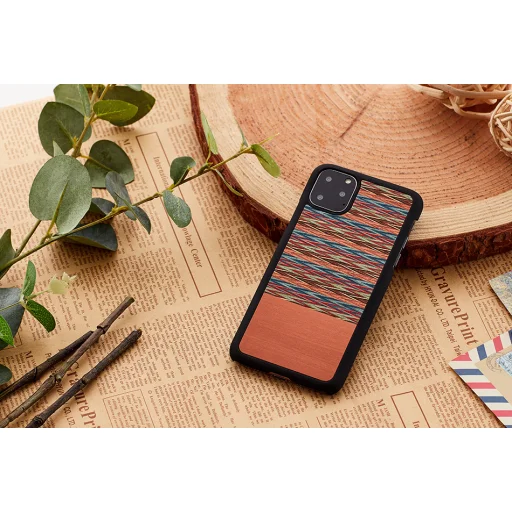 MAN&WOOD puzdro na smartfón iPhone 11 Pro Browny Check Black puzdro - 3
