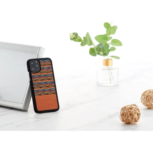 MAN&WOOD puzdro na smartfón iPhone 11 Pro Browny Check Black puzdro - 4