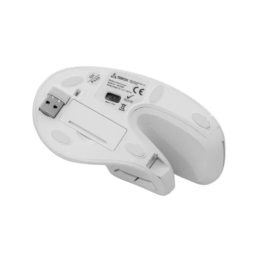 Sbox VM-838W bezdrôtová vertikálna myš, biela - 5
