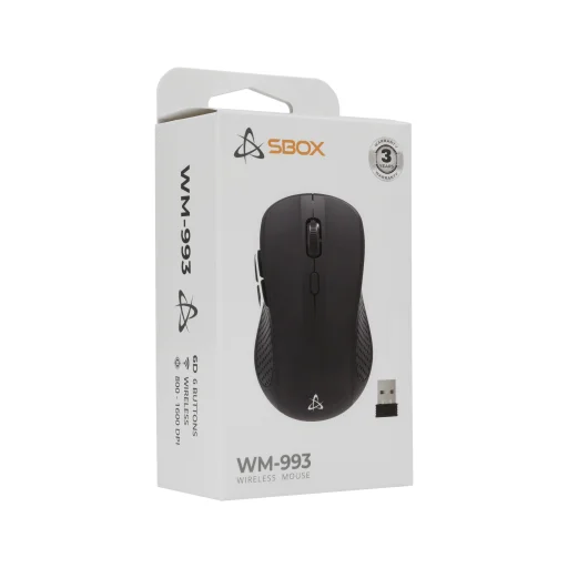 Sbox WM-993 Black optikai vezeték nélküli egér - 6
