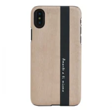 MAN&WOOD iPhone X/XS diario fekete fliptok tok