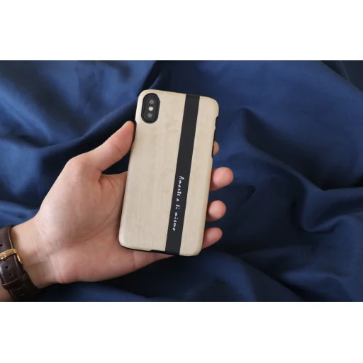 MAN&WOOD iPhone X/XS diario fekete fliptok tok - 3