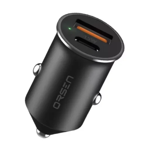 Orsen C8 45W mini autós töltő fekete - 2