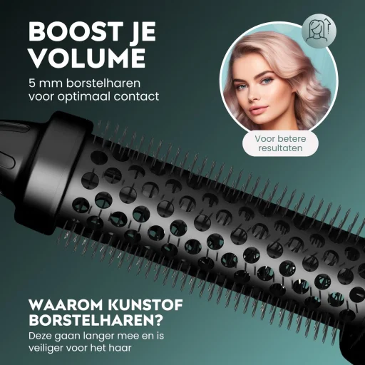 Revamp BR-1300A-EU kerámia és ionos 30 mm-es meleglevegős hajkefe fekete - 7