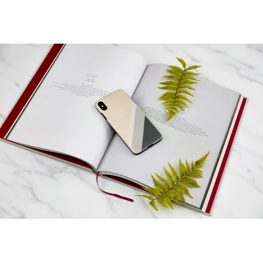 MAN&WOOD iPhone XS Max fliptok szürke öltöny fekete tok - 4