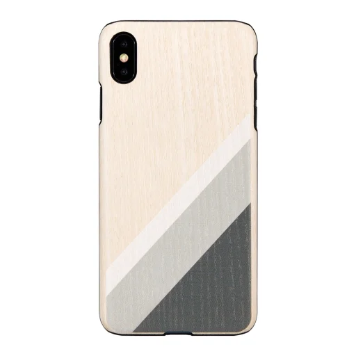 MAN&WOOD iPhone XS Max flipové puzdro sivý oblek čierne puzdro - 1